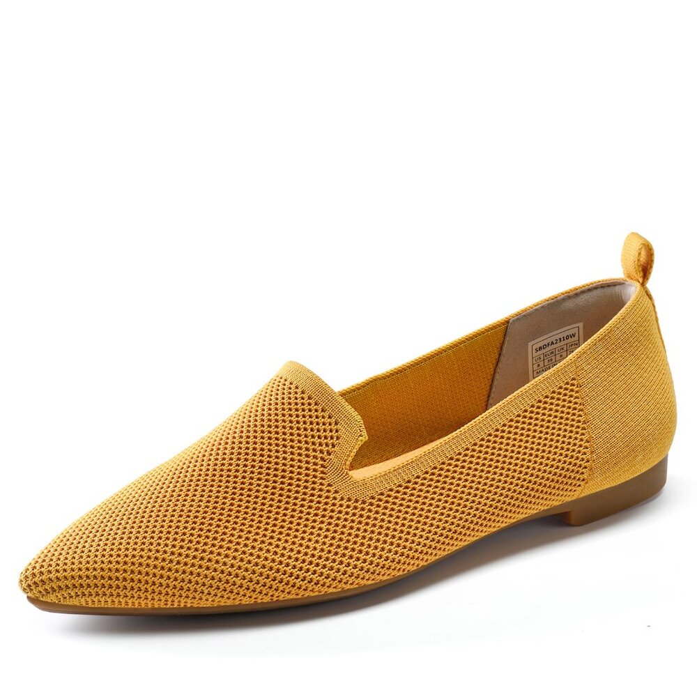 Dream Pair Golden Pointed Toe Slip-On Knit Loafers/NIB/7